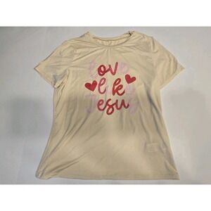 Shein "Love Like Jesus" T-shirt‎ Yellow Size Large